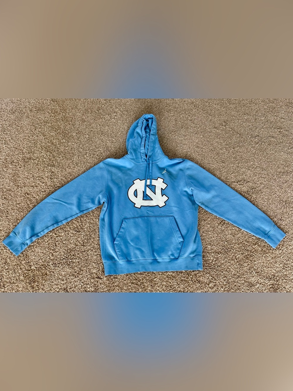 Nike Men's Carolina Blue Crewneck Hoodie with White UNC Logo